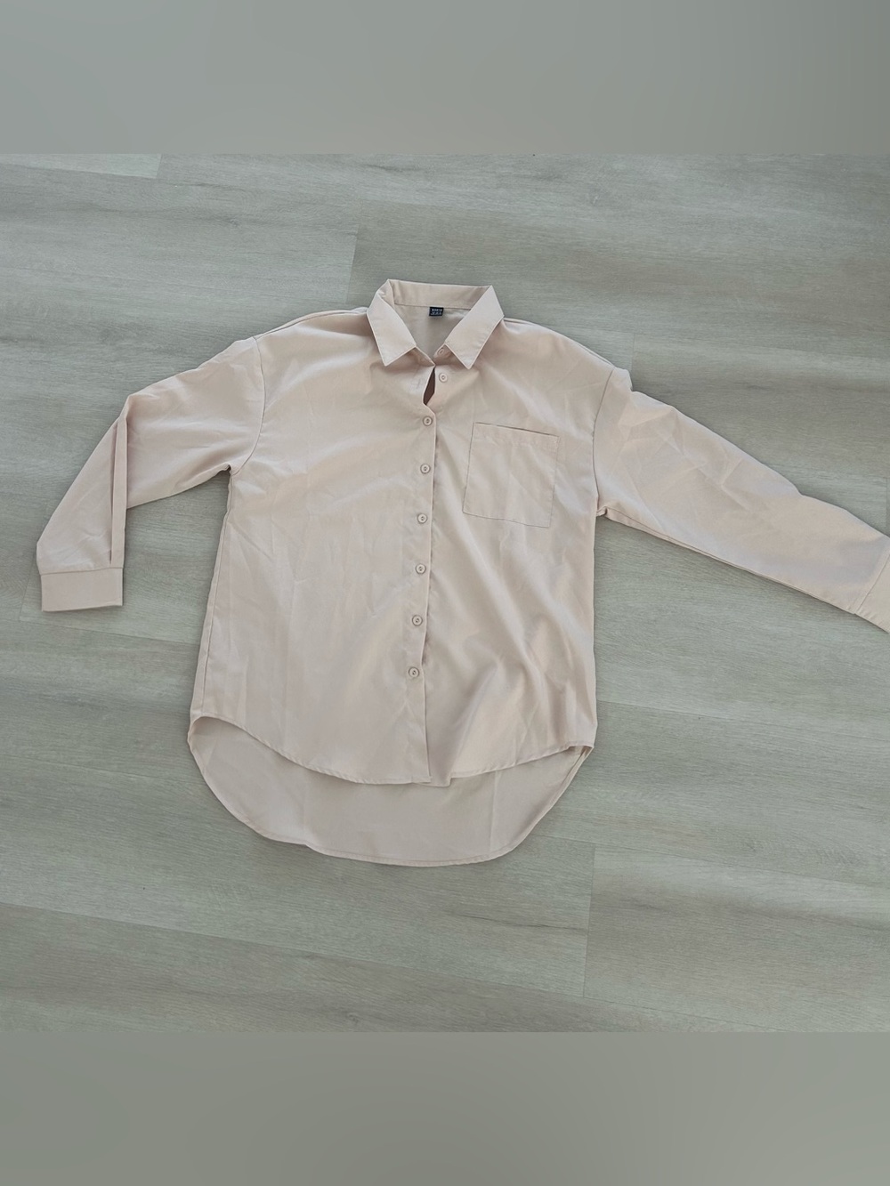 SHEIN Men's Casual Button-Down Shirt - Pale Beige